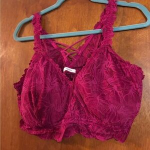 Maurices Purple Lace Bralette size 2X Plus Size Wirelesss